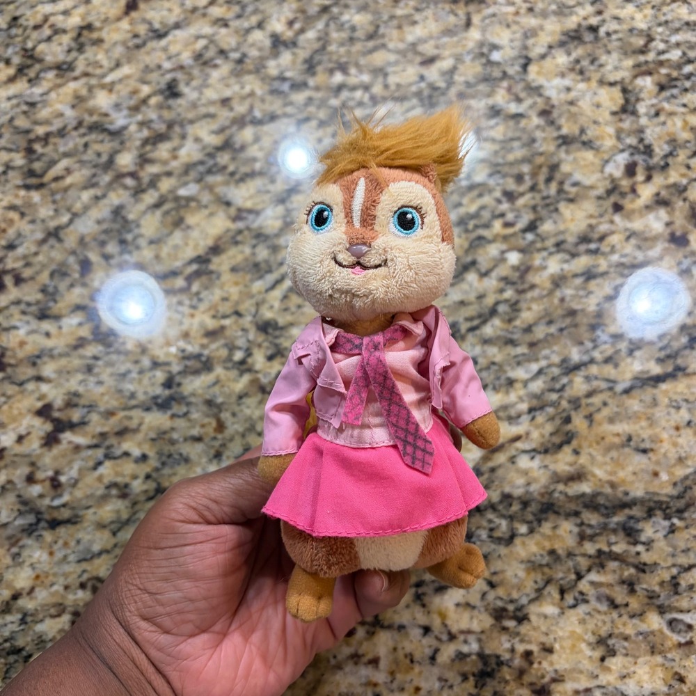 Ty Beanie Baby Brittany Chipette Alvin and the Chipmunks Plush 2012 Pink Outfit